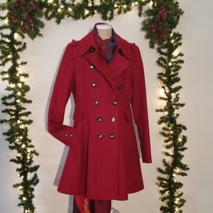 GORGEOUS Via Spiga deep red wool coat